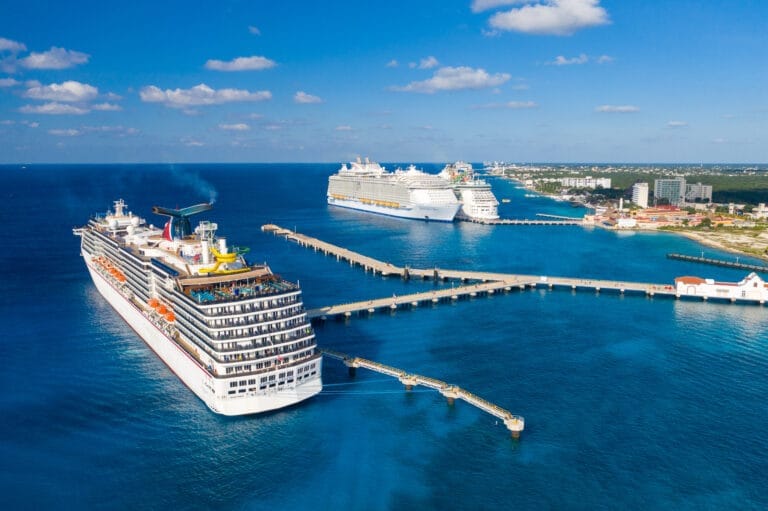 Cruise ships docked in Cozumel